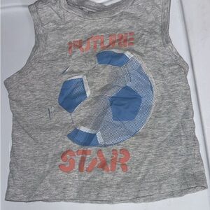 Gray and Blue Soccer Graphic Tank Top